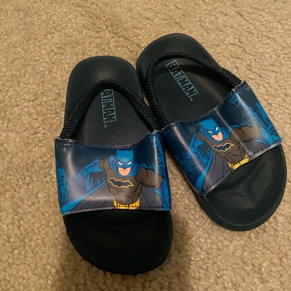 Marvel Other - Batman Kids Slide Sandals - Blue and Black
